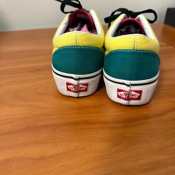 Vans Authentic Era Rally Skate Shoe Red Yellow Blue Black Rasta Skate Sneaker W8 - Picture 7 of 9